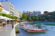 Boats in Agios Nikolaos city on Crete, Greece