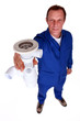 Plumber holding replacement sink plug