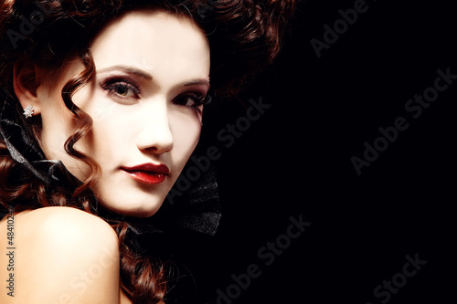 Photo: woman beautiful halloween vampire aristocrat woman beautiful halloween vampire aristocrat