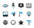 Location map traveling icon set - vector
