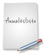 Papier & Bleistift Illustration "Anwaltsliste"