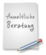 Papier & Bleistift Illustration "Anwaltliche Beratung"