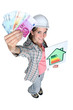 Woman holding money