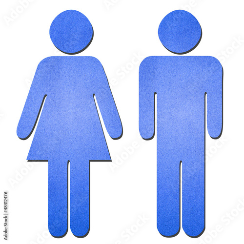 Photo: blue man and woman symbol blue man and woman symbol