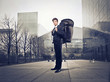 businessman with backpack