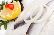 Heringsfilet auf Dillsauce