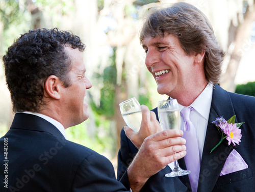 Photo: Gay Couple Toast Their Marriage Gay Couple Toast Their Marriage