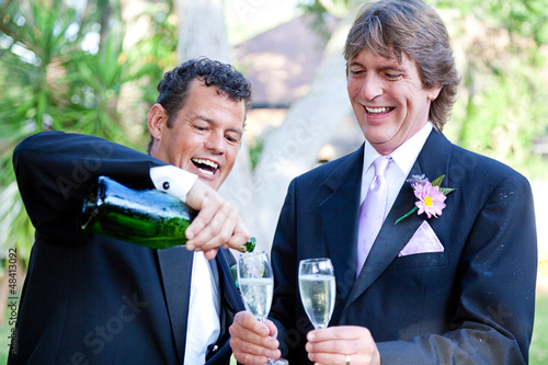 Photo: Gay Couple - Champagne Splash Gay Couple - Champagne Splash