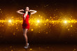 Photo: sexy Frau in rotem Minikleid sexy Frau in rotem Minikleid
