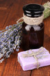 Lavender flowers and jars