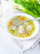 fresh soup with meat balls