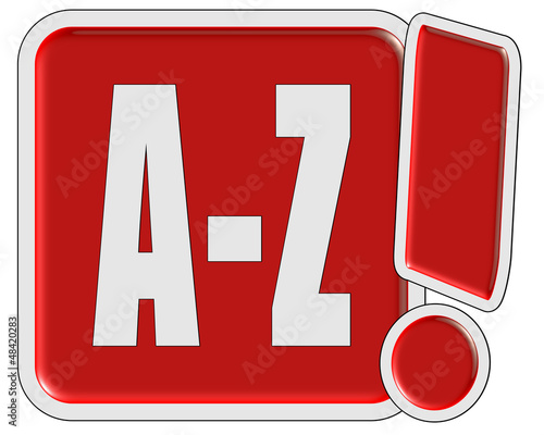 Illustration: !-Schild rot quad A-Z !-Schild rot quad A-Z