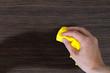 Hand dust the wood furniture