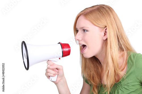 Photo: Teenage girl shouting Teenage girl shouting