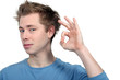 Man making ok gesture