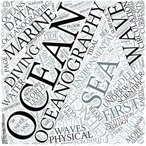 Vector: Oceanography Disciplines Concept Oceanography Disciplines Concept