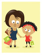 Mother and daughter shopping