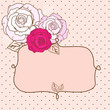 Retro Valentine vignette with roses