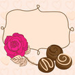 Valentine vignette with chocolate and rose
