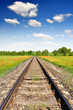 railway in spring landscape