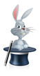 Vector: White rabbit and magic hat White rabbit and magic hat