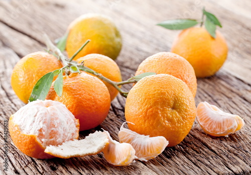 Photo: Tangerines with leaves. Tangerines with leaves.