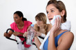Women working out at the gym