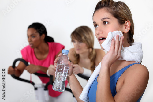 Photo: Women working out at the gym Women working out at the gym