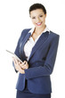  Attractive businesswoman using tablet computer