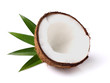 Cut coconut with leaves