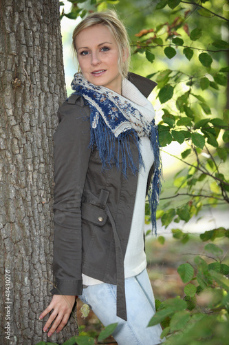 Photo: young woman in the park young woman in the park
