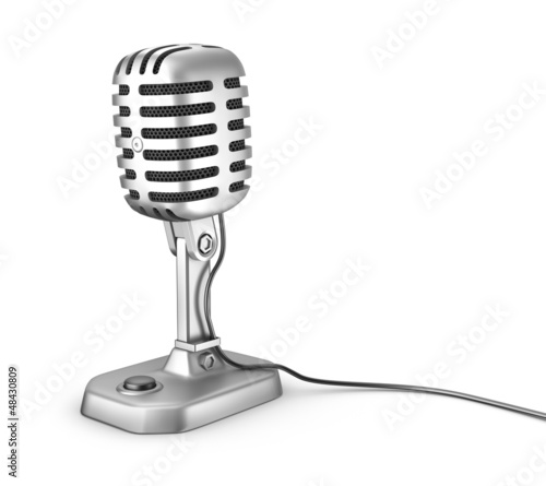 Illustration: Retro microphone. Isolated on white. Retro microphone. Isolated on white.