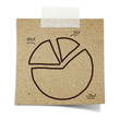 Photo: hand draw pie chart graph on note taped recycle paper hand draw pie chart graph on note taped recycle paper
