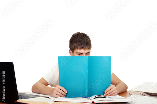 Photo: Student With Workbook Student With Workbook