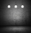 room with lightbulbs