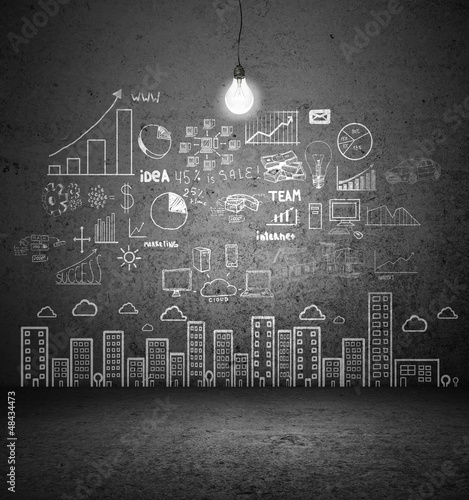 Photo: drawing concept city drawing concept city