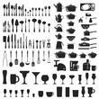 Vecteur : Set of cutlery icons silhouette Set of cutlery icons silhouette