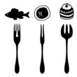Set of cutlery icons silhouette