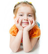 Photo: little girl a on white background little girl a on white background