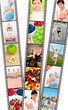 Photo: Film Strip Montage Men & Women Healthy Diet Exercise Film Strip Montage Men & Women Healthy Diet Exercise