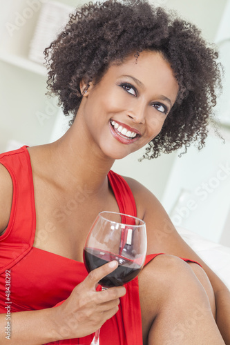 Photo: Mixed Race African American Girl Drinking Red Wine Mixed Race African American Girl Drinking Red Wine