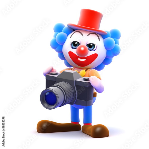 Illustration: Clown takes a funny photo with his camera Clown takes a funny photo with his camera