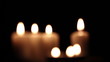 Beautiful burning candles. Blurred scene