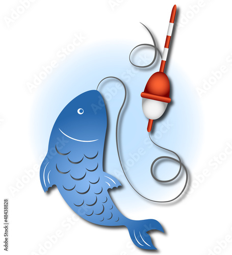 Vector: Design fishing for business, fish and float Design fishing for business, fish and float