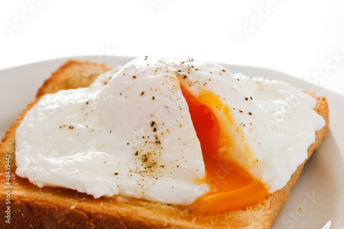 Photo: Soft poached egg on toast Soft poached egg on toast