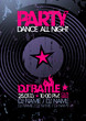 Dance All Night. Party design template with place for text. 