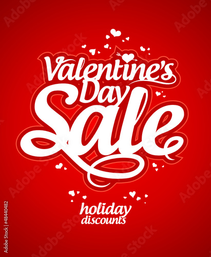 Vector: Valentine`s day sale design template. Valentine`s day sale design template.