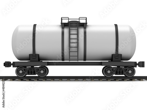 Illustration: Railroad tank wagon on a white background. Railroad tank wagon on a white background.