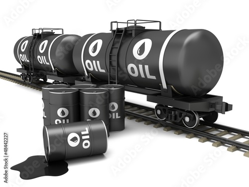Illustration: Railroad tank wagon on a white background. Railroad tank wagon on a white background.