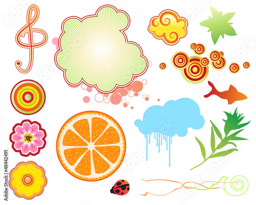 Illustration: Summer design elements Summer design elements